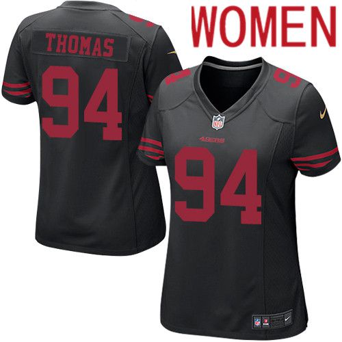 Cheap Women San Francisco 49ers 94 Solomon Thomas Nike Black Game Player NFL Jersey